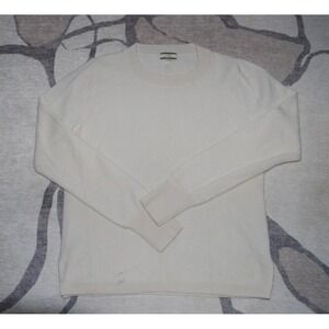 J Crew Cashmere Sweater Women Sz M Ivory Beige Cream Long Sleeve Lightweight